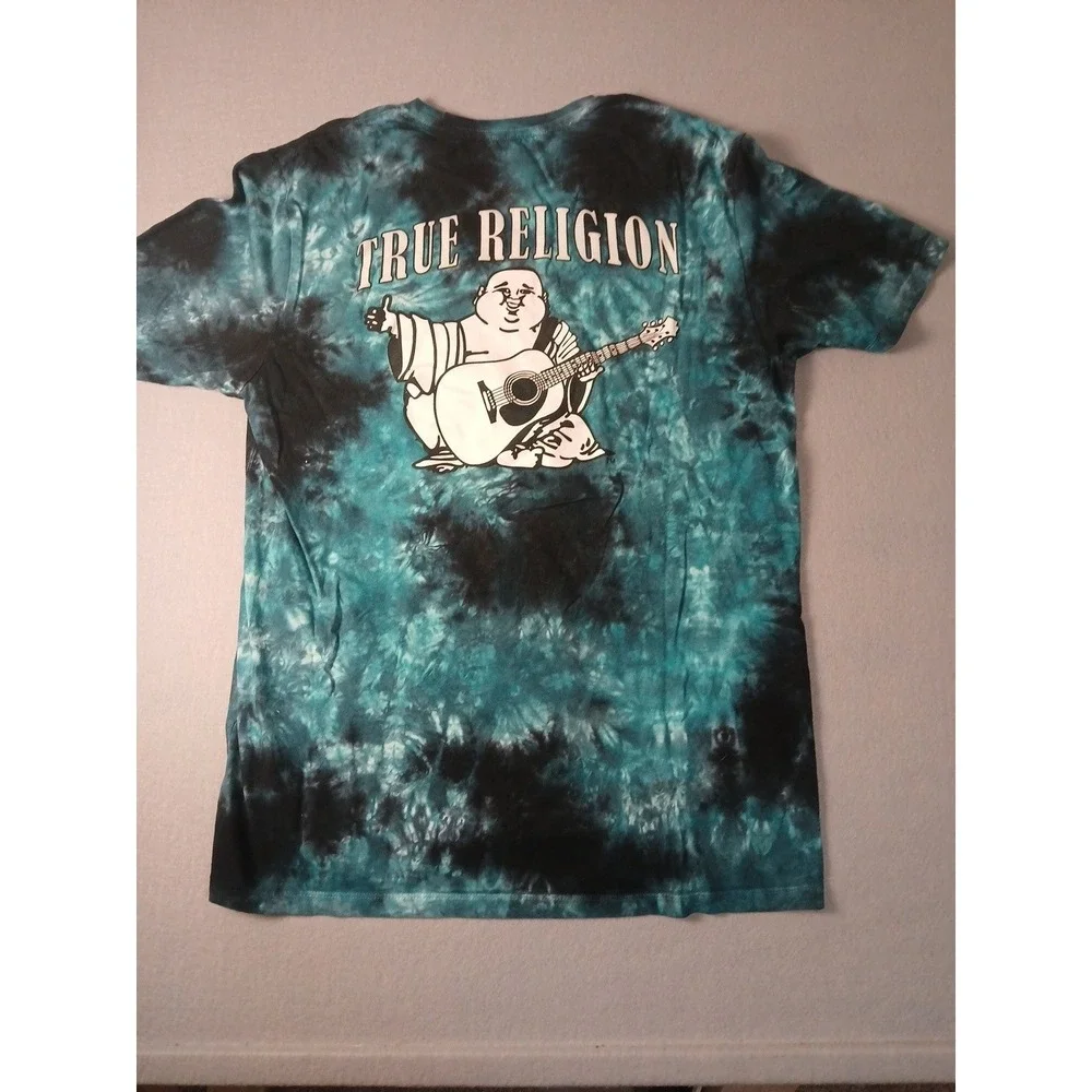 True Religion Shirt Mens Xl Tie Dye World Tour Buddha Guitar Graphic Tee!!